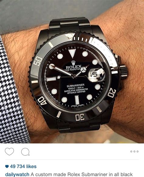 all black rolex mens watch|black submariner Rolex watch.